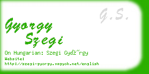 gyorgy szegi business card